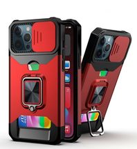 for iPhone 14 (Color: RED) Shockproof Ring Holder Hard Back Hard Silicon... - $834.34 MXN