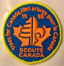 Scouts Canada Patch Trees For Canada 1993 Flourescent Orange - $4.94