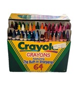Vintage 1997 Binney & Smith Crayola 64 Crayons Box Sharpener Indian Red Rare