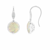 Natural Opal Dangle Earrings for Women, Girls in 14K Gold (Grade-AAA , 6MM) - £494.54 GBP