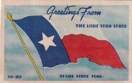 Greetings From The Lone Star State Texas TX Flag Postcard C21 - $2.99