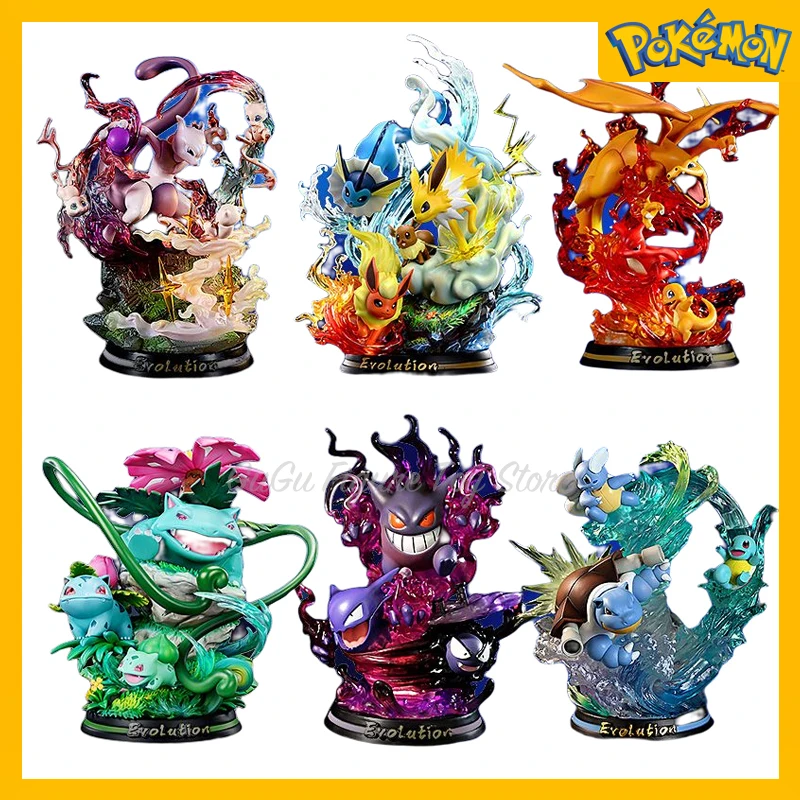 Pokemon Evolution Eevee Anime Figure CharizardX Raichu Mewtwo Dragonite Venusaur - £28.95 GBP+