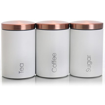 MegaChef Essential Kitchen Storage 3 Piece Sugar, Coffee and Tea Canister Set in - $1,447.06 MXN