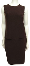 Eileen Fisher Brown 100% Wool 2 Piece Tank Top Shirt + Skirt Set Small Women PL - £42.68 GBP