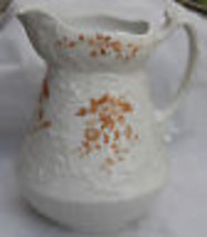 W H Grindley Marguerite White Porcelain Wash Pitcher England Antique Brown - £139.66 GBP