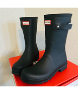 HUNTER Original Short Waterproof Rain Boot, Rubber Black, Size 13, NWT - $2,189.91 MXN