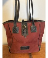 Vintage Dooney &amp; Bourke Large Suede Leather Bucket Tote Bag USA Burgundy... - $1,738.48 MXN