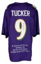 Justin Tucker Firmado Violeta Traje Campo Gol Registro Camiseta de Fútbol JSA - £154.29 GBP
