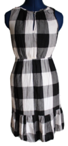 Dip Black/White Buffalo Check Sleeveless Dress ~XS~ RN 29360 - £9.58 GBP