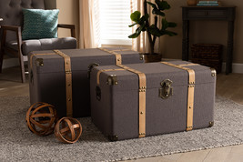 Nadra French Industrial Silver Metal Storage Trunk - $5,196.63 MXN