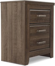 Dark Brown, Two-Drawer Nightstand With A Signature Design By Ashley Juararo. - £173.78 GBP