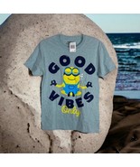 Minions Womens Tee Shirt Size Small GOOD VIBES ONLY Blue Short Sleeve Th... - £15.05 GBP