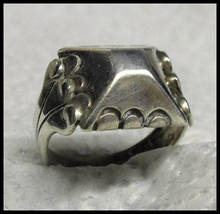 1930s Art Deco Sterling Ring Pyramid Design - £31.29 GBP