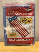 Vtg Stars And Stripes Inflatable Air Mattress Pool Float 70s Vinyl Flag - $39.59