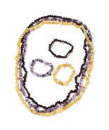 3 Mozambique Garnet, Amethyst, Tanzanian Yellow Opal Chips Bracelets #JN... - $15.29
