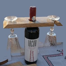 Wine Bottle and Glass Display Rack Single Wine Bottle Storage Glass Holder - $17.81