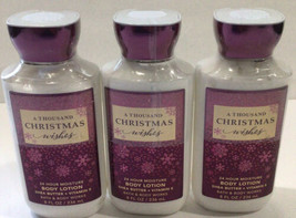 3x BATH &amp; BODY WORKS A THOUSAND CHRISTMAS WISHES 24 HR. MOISTURE LOTION ... - $28.95