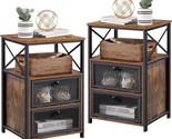 Modern Night Stand, End Side Table, Nightstands With Flip Drawers For Li... - $271.99