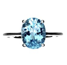 Natural Irradiated Sky Blue Topaz 14k White Gold Plate 925 Silver Ring Sz 6.5 - £97.56 GBP