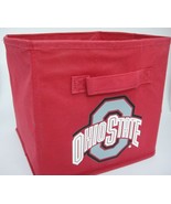 Ohio State Buckeyes Collapsible Storage Cube Red Fabric Screened Logo Ha... - £5.93 GBP