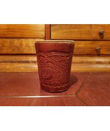 Vintage Mexican AZTEC WARRIOR Leather Dice Cup Gambling Bar FROM 50&#39;S - $23.36