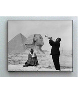 Rare Framed Louis Armstrong Playing Pyramid Sphinx Wife Vintage Photo Bi... - £15.02 GBP