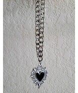 Silver/Black Heart-Shaped Style Necklace Sturdy Chain ✨️  - $28.60