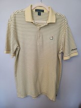 Mens Masters Collection Polo Shirt Yellow Black Stripe Size Medium Pima ... - $18.00