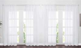4 Panels, W60 X L84, Nicetown 4 Pc. Sheer White Curtains 84 - Window Treatment - £31.94 GBP