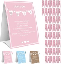 Baby Shower Games for Girl Don&#39;t Say Baby Game 1 and 50 Mini Pink Clothe... - £20.22 GBP
