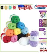 Soft &amp; Sturdy Multi-Colored Yarn Set for Beginners - 12 Skeins + 7 Craft... - $55.93 CAD