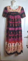 Daffodil Vintage Mumu Maxi Dress Tribal Print Short Sleeve Size Med - $24.99