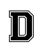 VARSITY LETTER &quot;D&quot; Vinyl Decal by stickerdad - size: 5&quot; color: BLACK - W... - $3.95