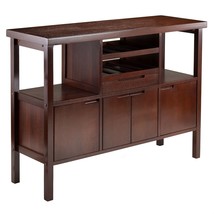 Sideboard Buffet Table Wine Rack in Brown Wood Finish - $417.99
