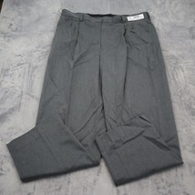 LL Bean Pants Mens 38 Gray Dress Slacks Casual Classic Fit Cotton Pleated - $25.72