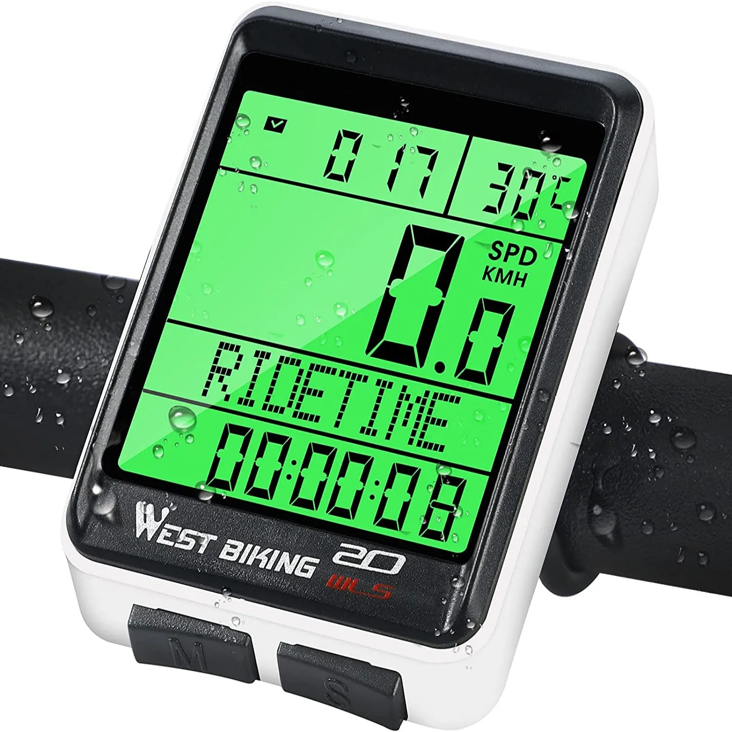 2024 Wireless Bike Computer 5 Language Bicycle Odometer &amp; Speedometer Rainproof - £20.96 GBP