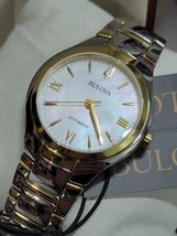 Bulova Classic Silver Gold Stainless Steel Case Band Women&#39;s Wristwatch (98L297) - $139.90