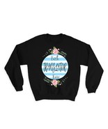 Best TRANSLATOR Ever : Gift Sweatshirt Christmas Cute Birthday Stripes Blue - $28.95