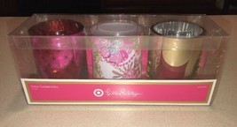Lilly Pulitzer for Target Glass Votive Candle Holders (Set of 3) NIB Pal... - $29.99