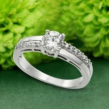 Round Cut 1.90Ct White Moissanite 925 Sterling Silver Engagement Ring in Size 5 - £114.36 GBP