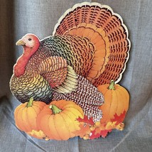Vintage American Greetings Thanksgiving Decoration Turkey Pumpkin Die Cu... - $12.37
