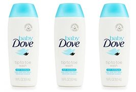 Baby Dove Body Wash Tip To Toe Sensitive Moisture 1.8 Oz Travel Size (Pack Of 3) - £7.75 GBP