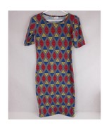 LuLaRoe Julia Gray Pencil Dress With Colorful Triangles Designs Size XS - $10.84