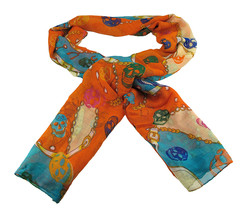 2354 orange skull chain print scarf 1h thumb200