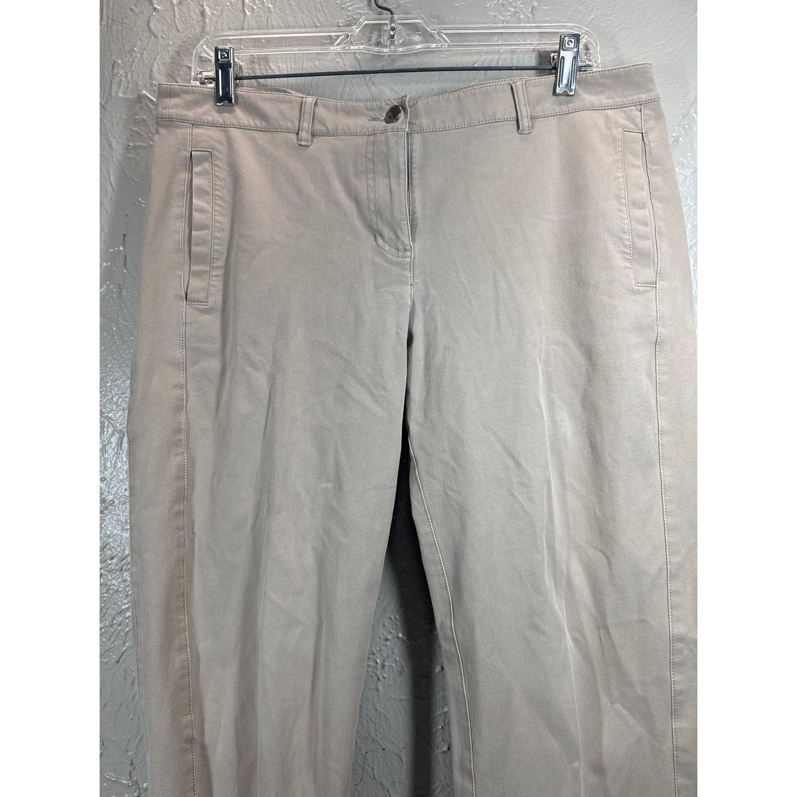 Eillen Fisher Womens Organic Cotton Cropped Pants Tan Khaki Size 34x25 Item image 3
