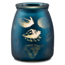 Scentsy Warmer Tide Pool Wax Warmer Blue Glass Laser-Etched Ocean Beach NIB - $39.55