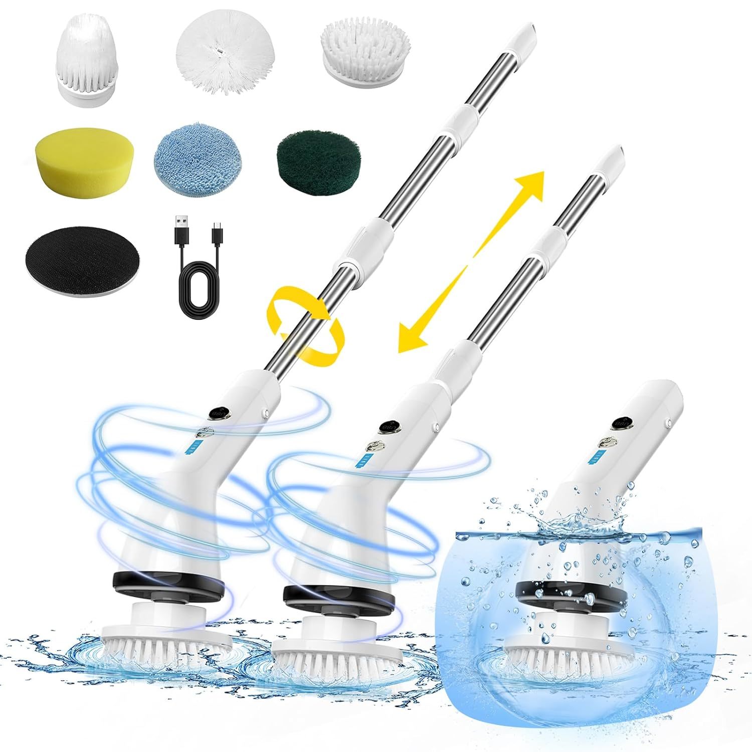 Electric Spin Scrubber, Household Rechargeable Cleaning Brush, Shower Cleaning B