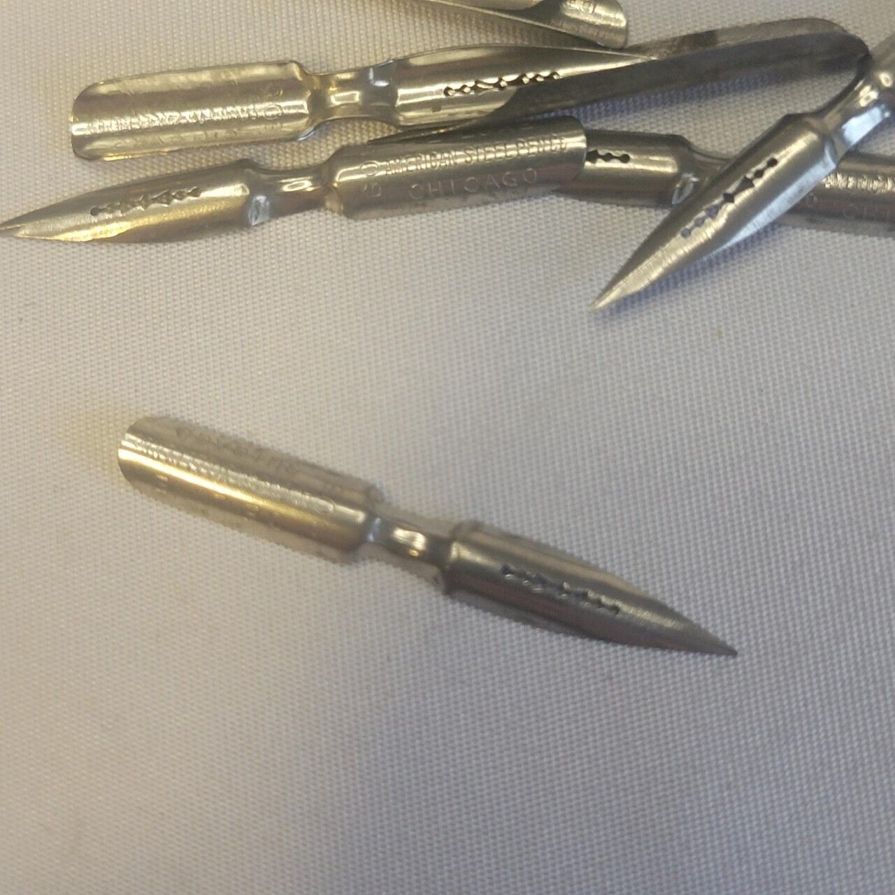 Vtg Lot 20 Fountain Pen Nibs Tips US Steel Chicago 1.5" NEW - $19.79