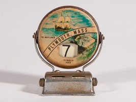 Vintage Flip Perpetual Calendar - Works Well - Scenes from Plymouth, Mass. - £33.63 GBP
