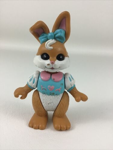 Hideaway Hollow Bunny Rabbit Girl Figure Blue Bow 3" Vintage Fisher Price 1996 - £11.64 GBP